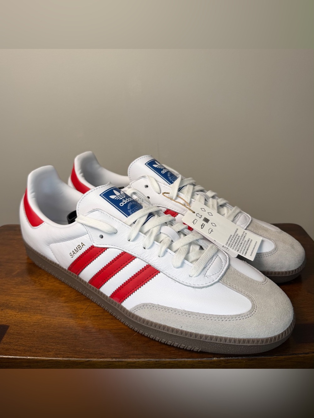 adidas Samba OG IG1025 Men’s 14 White Better Scarlet Red Gum New No Box